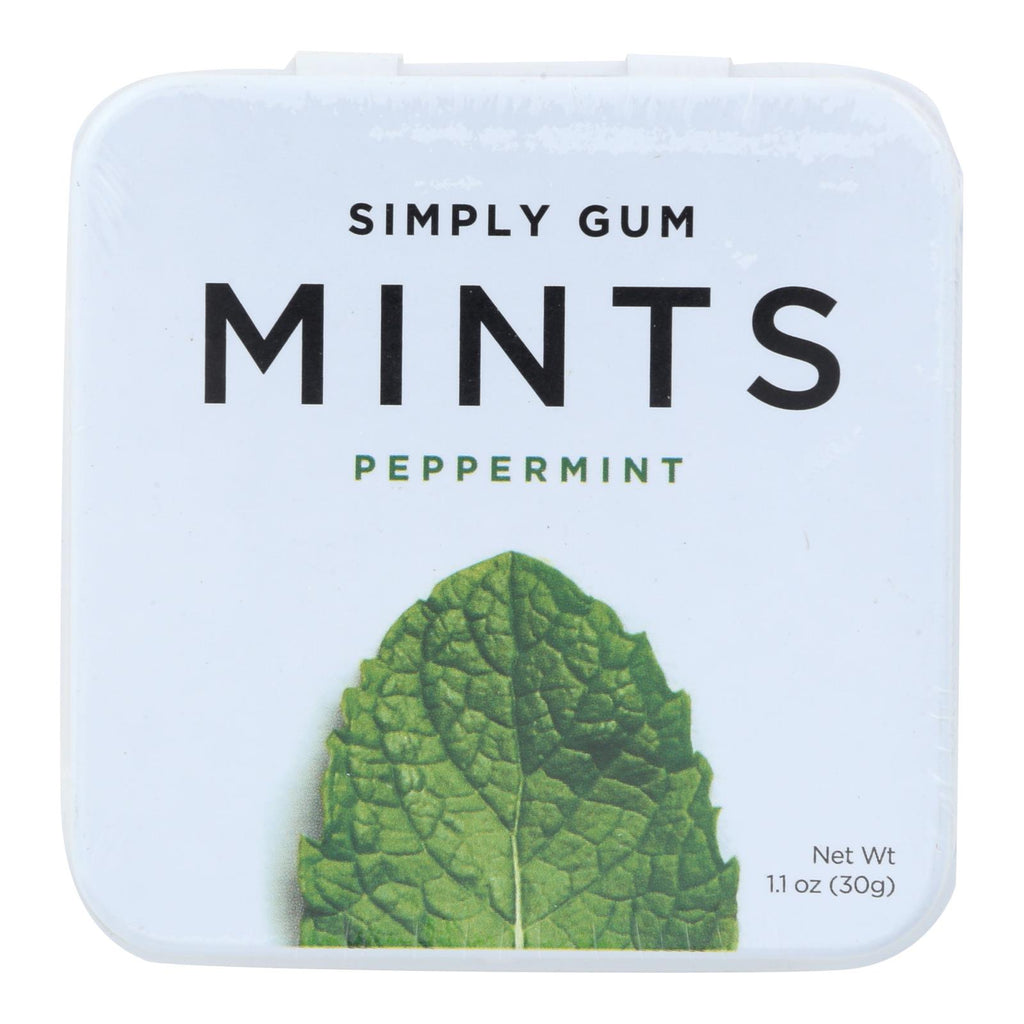 Simply Gum - Mints - Peppermint - Case Of 6 - 30 Count - Lakehouse Foods