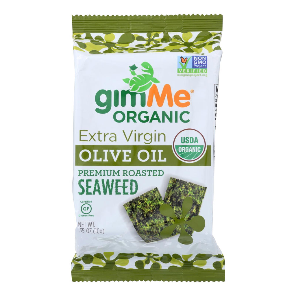 Gimme Seaweed Snacks Seaweed Snack - Organic - Extra Virgin Olive Oil - Case Of 12 - .35 Oz - Lakehouse Foods