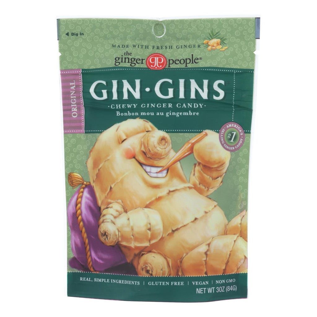 Ginger People - Gin Gins Chewy Ginger Candy - Original - Case Of 12 - 3 Oz. - Lakehouse Foods