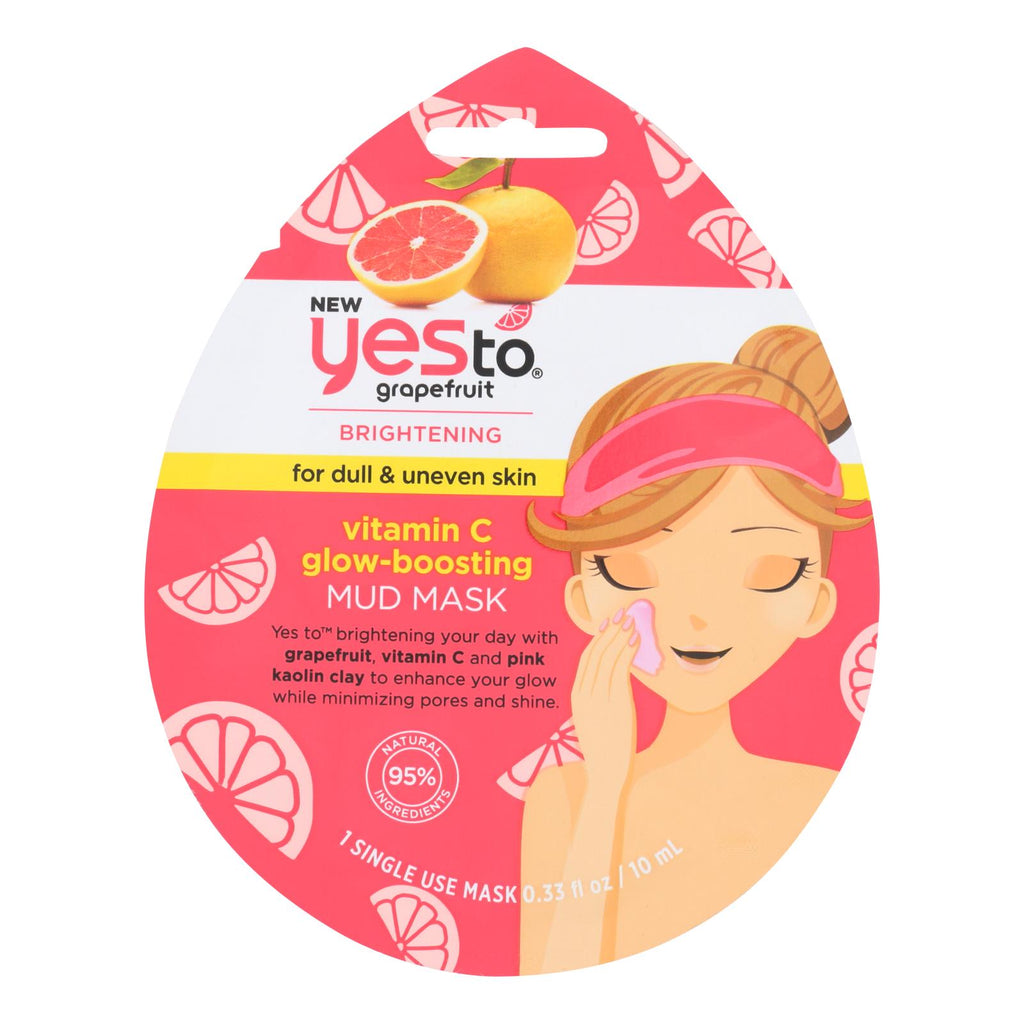 Yes To - Grapefruit - Vitamin C Glow-boosting Mud Mask - Brightening - Case Of 6 - 0.33 Fl Oz. - Lakehouse Foods