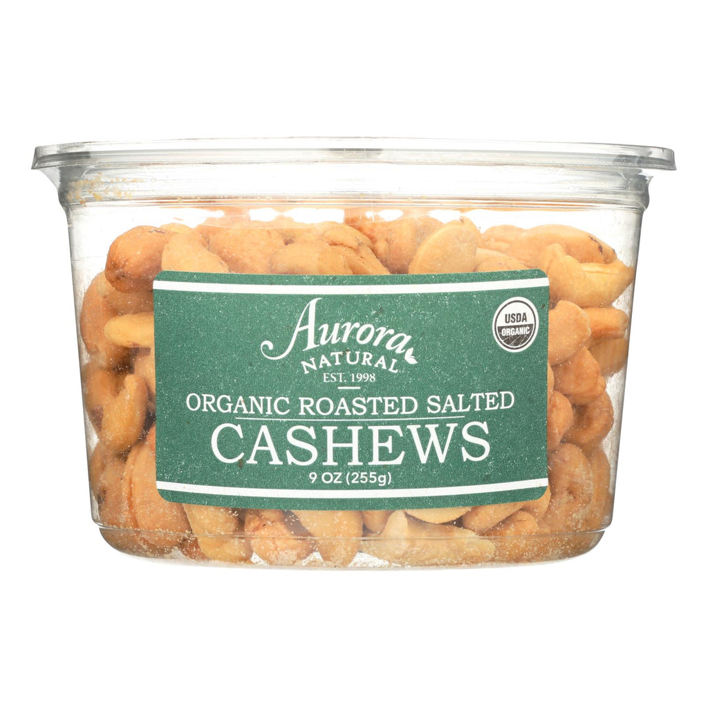 Aurora Natural Products - Organic Roasted Salted Cashews - Case Of 12 - 9 Oz. - Lakehouse Foods
