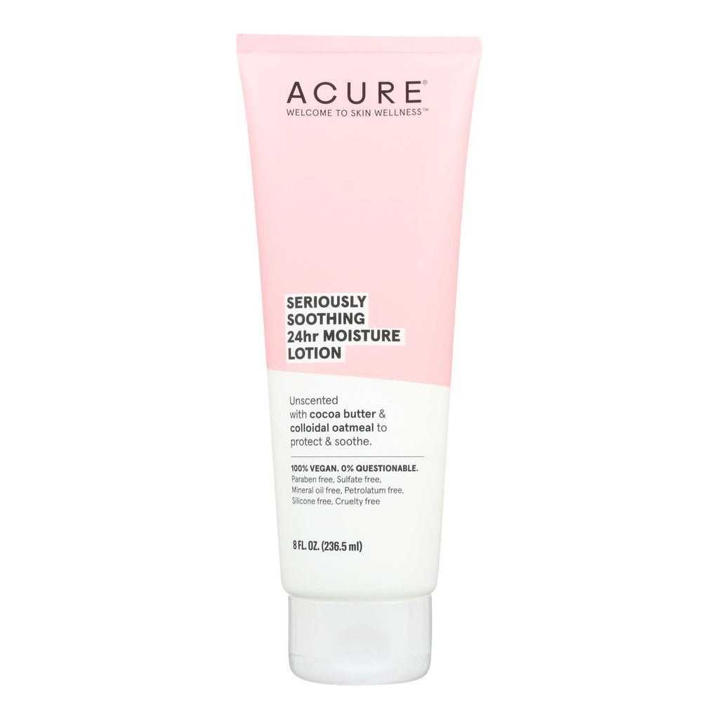 Acure - Lotion - Seriously Soothing 24 Hour Moisture - Unscented With Cocoa Butter - 8 Fl Oz. - Lakehouse Foods