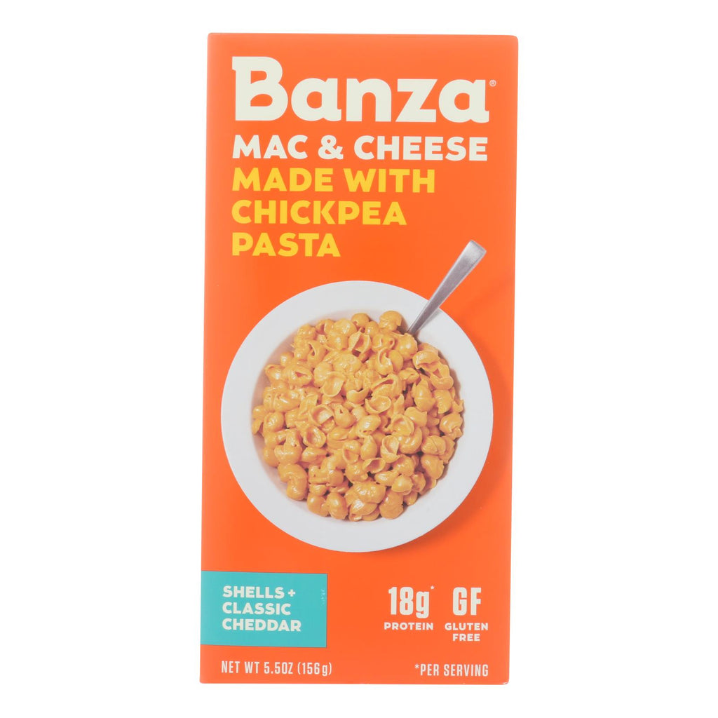 Banza - Chickpea Pasta Mac And Cheese - Shells And Classic Cheddar - Case Of 6 - 5.5 Oz. - Lakehouse Foods