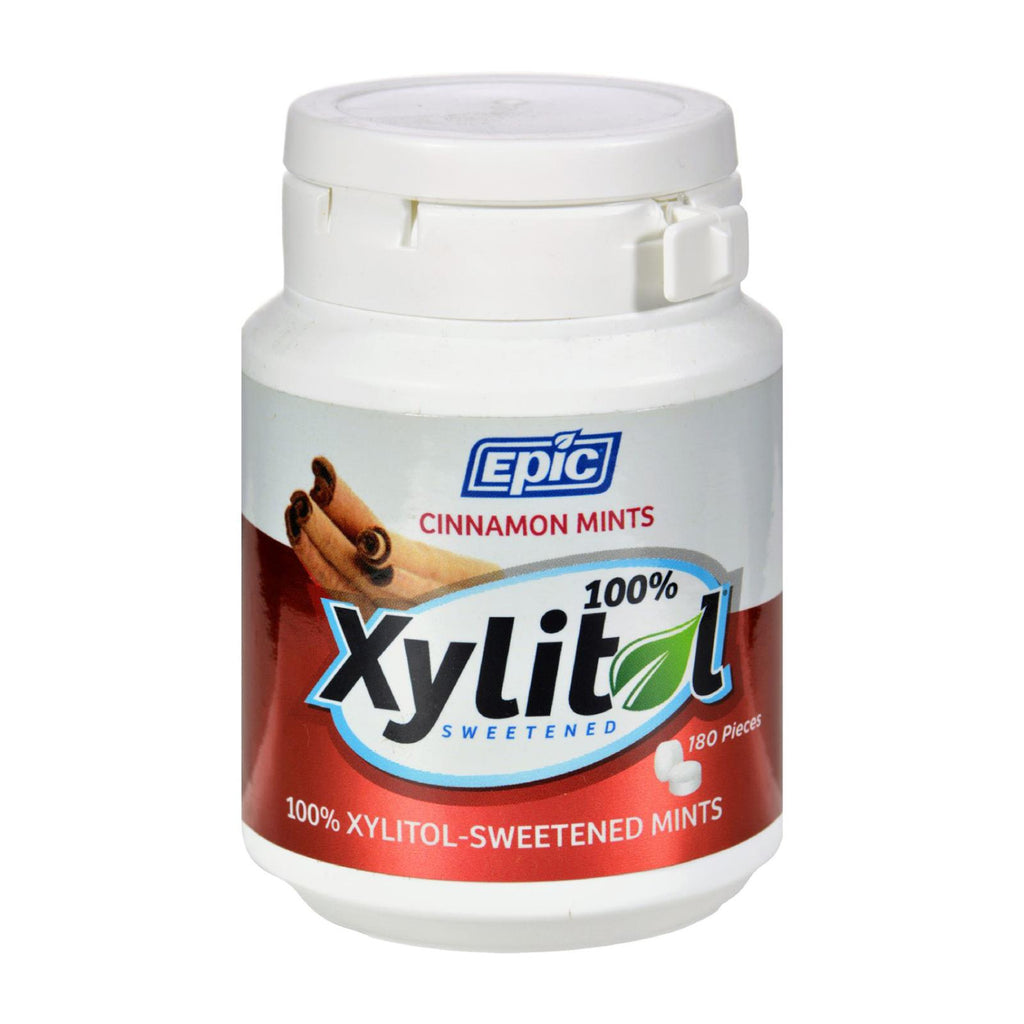 Epic Dental - Xylitol Mints - Cinnamon Xylitol Bottle - 180 Ct - Lakehouse Foods