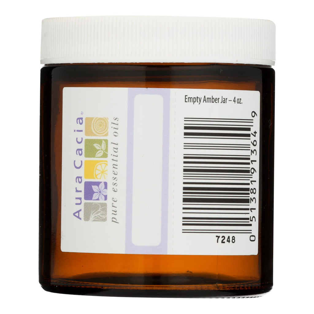 Aura Cacia - Bottle - Glass - Amber - Wide Mouth With Writable Label - 4 Oz - Lakehouse Foods