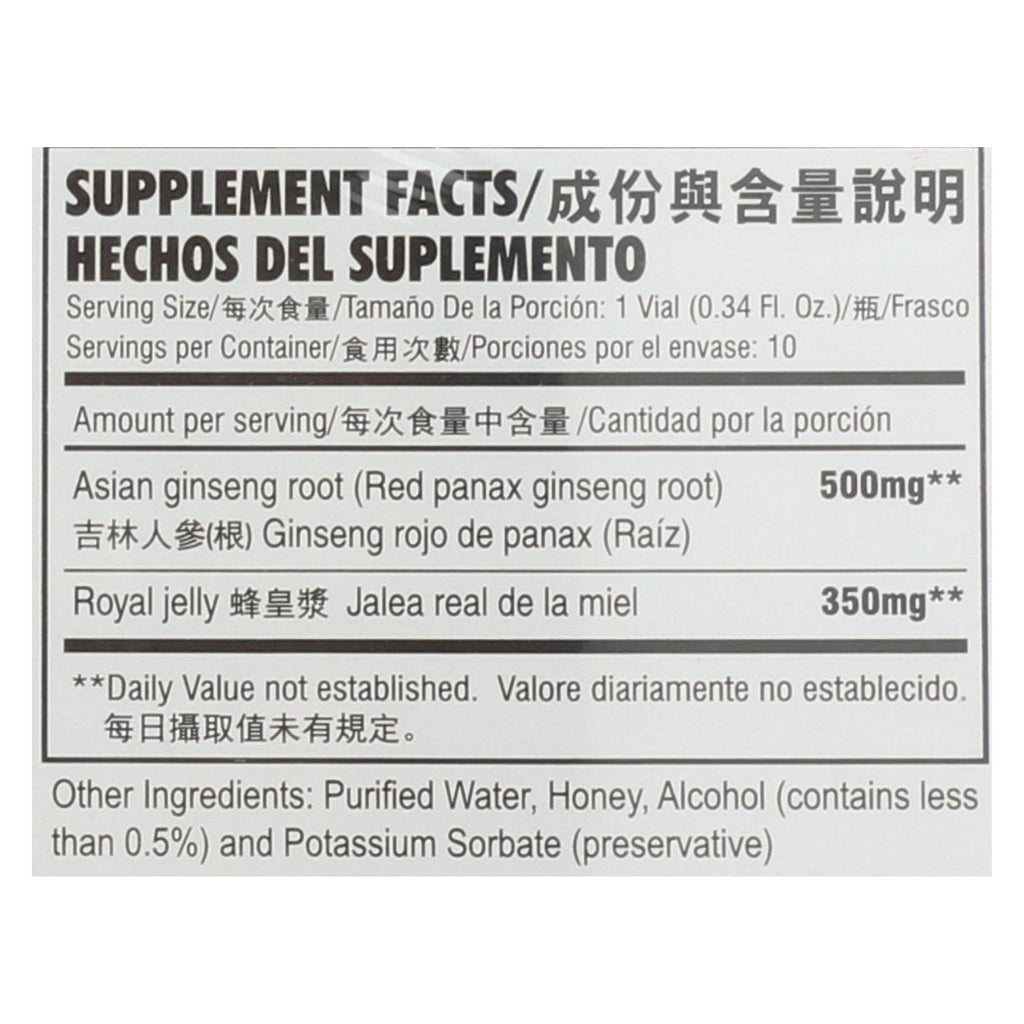 Prince Of Peace Red Ginseng - Royal Jelly - 10 Cc - 10 Count - Lakehouse Foods