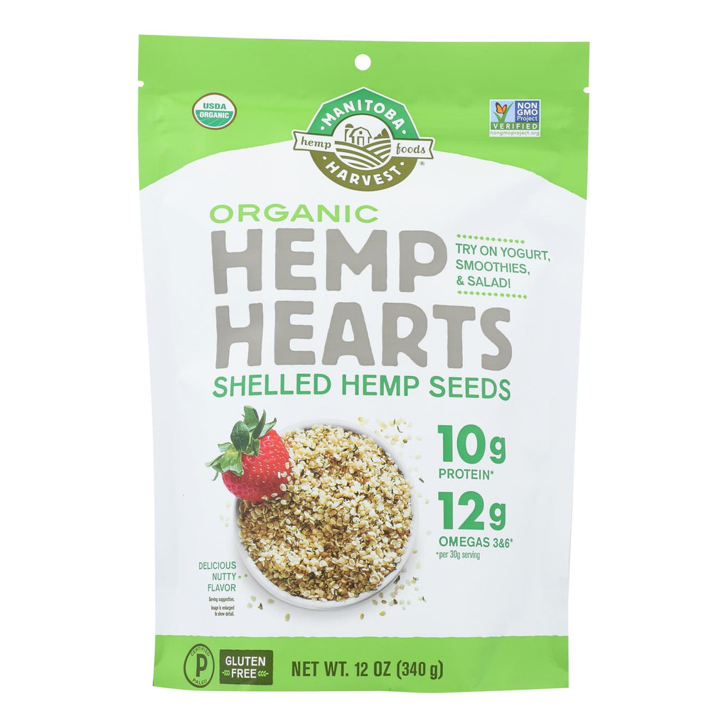 Manitoba Harvest Certified Organic Hemp Hearts Shelled Hemp Seed- Case Of 6 - 12 Oz - Lakehouse Foods