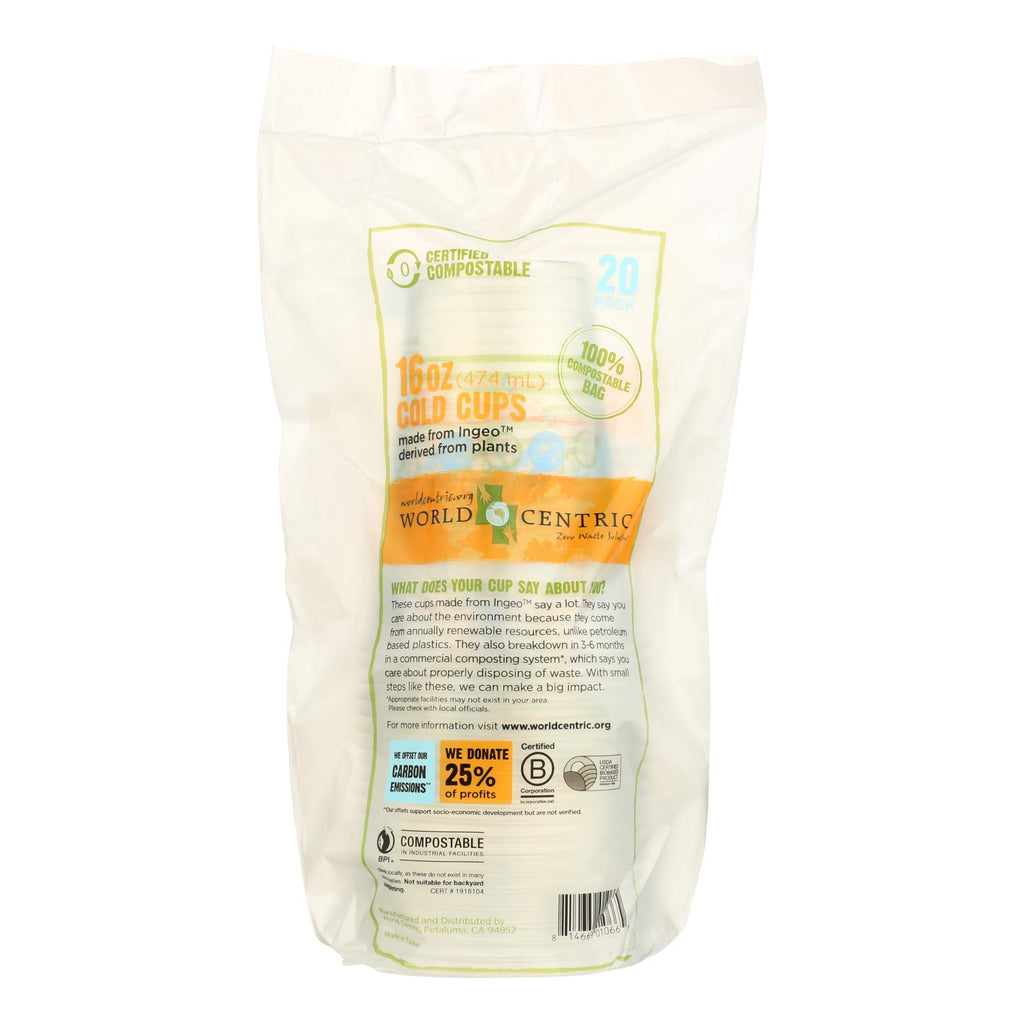 World Centric Compostable Clear - Case Of 12 - 16 Oz. - Lakehouse Foods