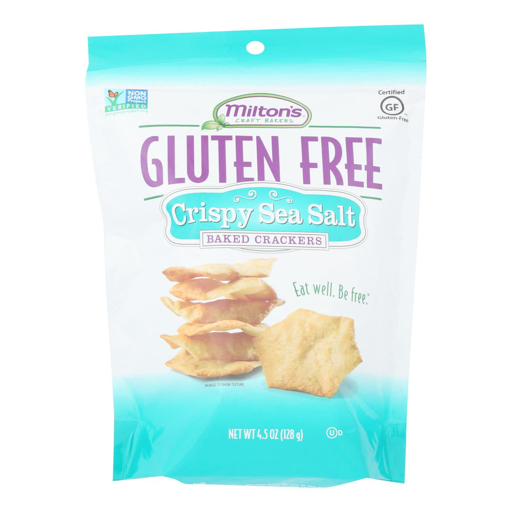 Miltons Gluten Free Baked Crackers - Crispy Sea Salt - Case Of 12 - 4.5 Oz. - Lakehouse Foods