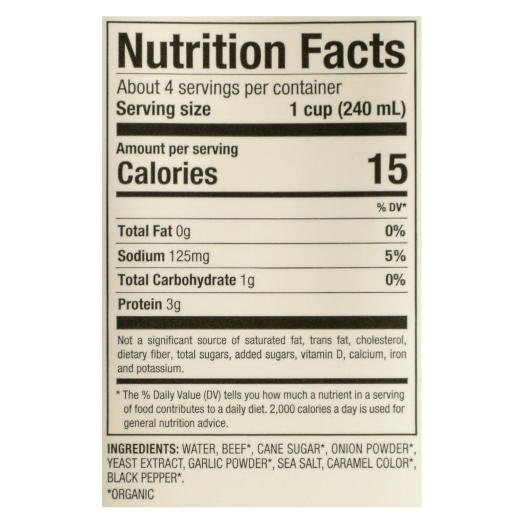 Pacific Natural Foods Beef Broth - Low Sodium - Case Of 12 - 32 Fl Oz. - Lakehouse Foods