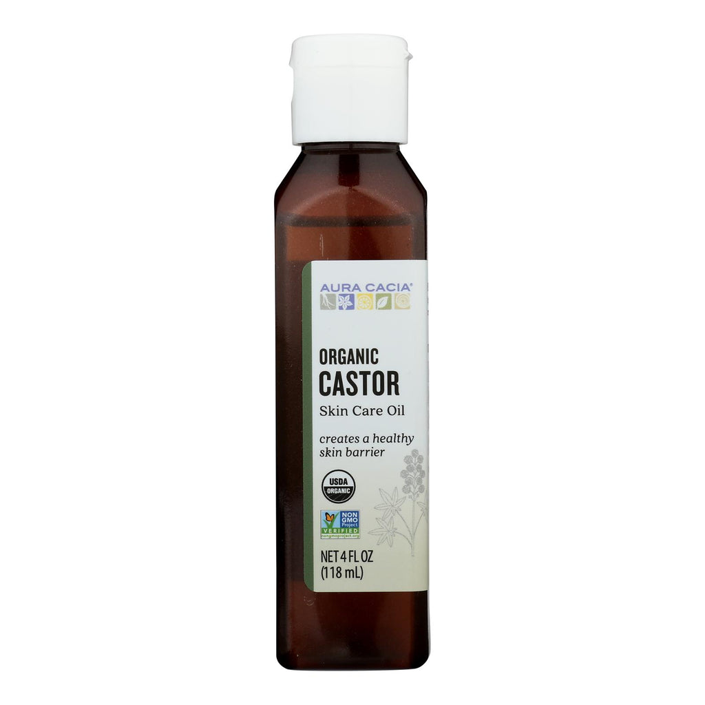 Aura Cacia - Skin Care Oil - Organic Castor Oil - 4 Fl Oz - Lakehouse Foods