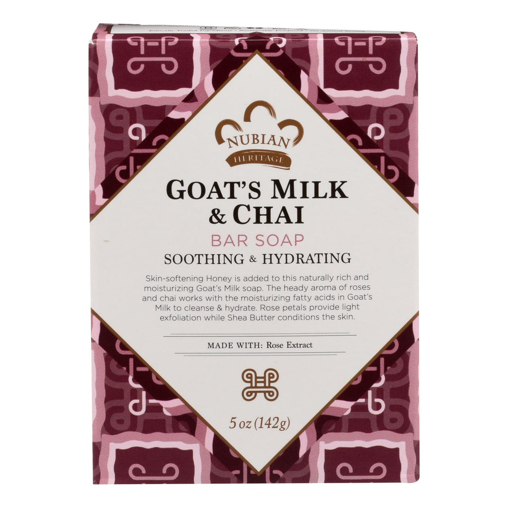 Nubian Heritage Bar Soap Goat's Milk And Chai - 5 Oz - Lakehouse Foods