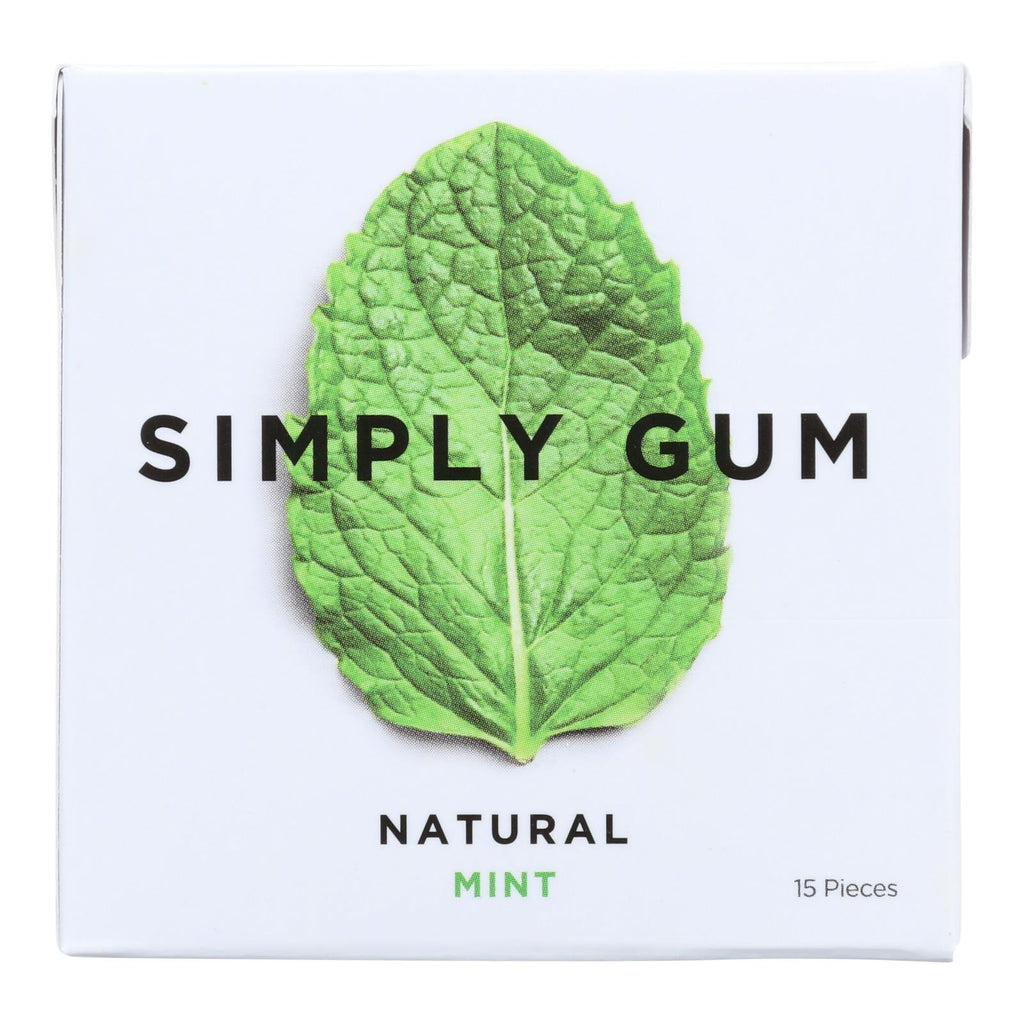 Simply Gum All Natural Gum - Mint - Case Of 12 - 15 Count - Lakehouse Foods