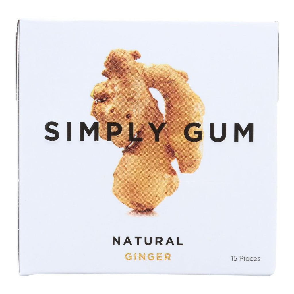 Simply Gum All Natural Gum - Ginger - Case Of 12 - 15 Count - Lakehouse Foods
