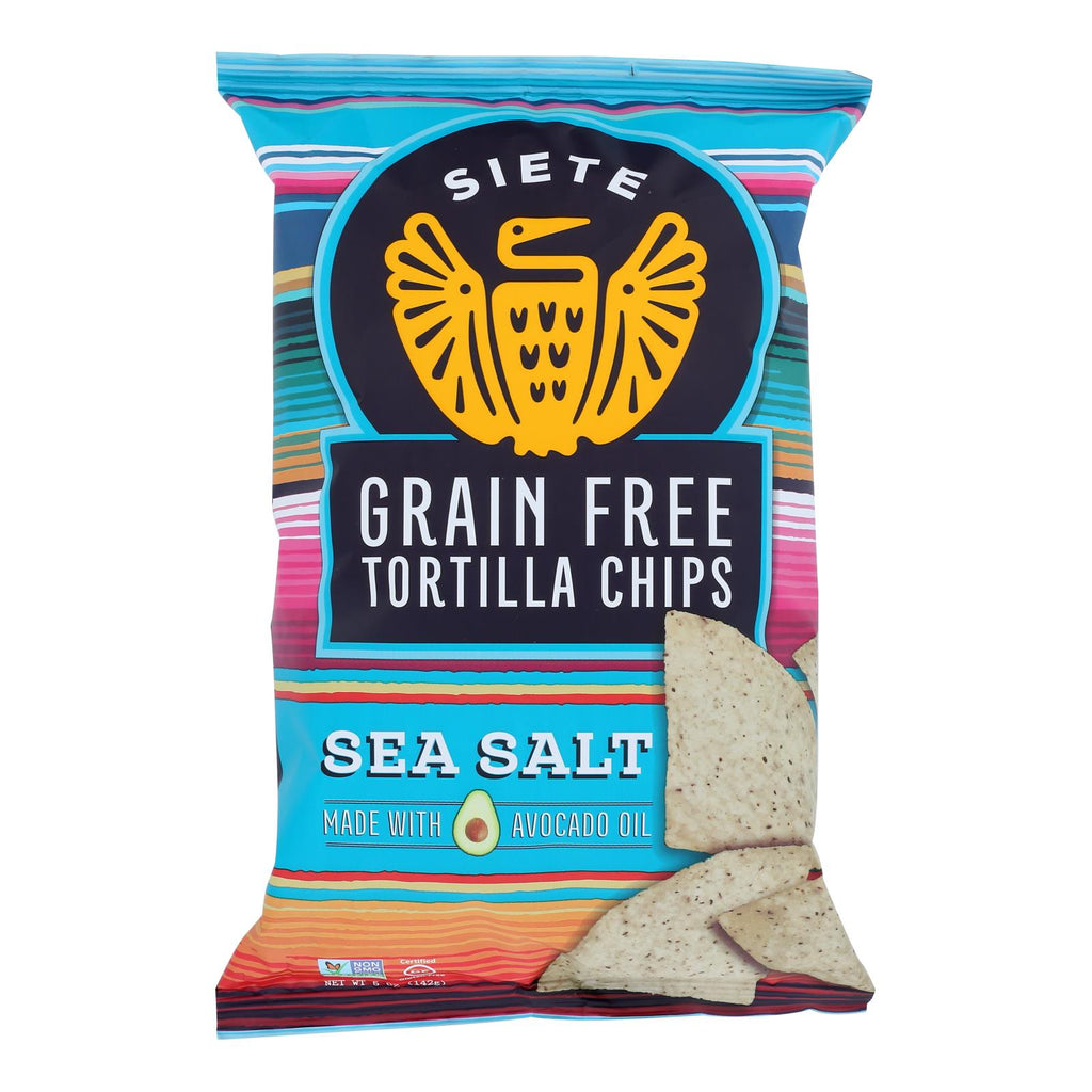 Siete Tortilla Chip - Sea Salt - Case Of 12 - 5 Oz - Lakehouse Foods