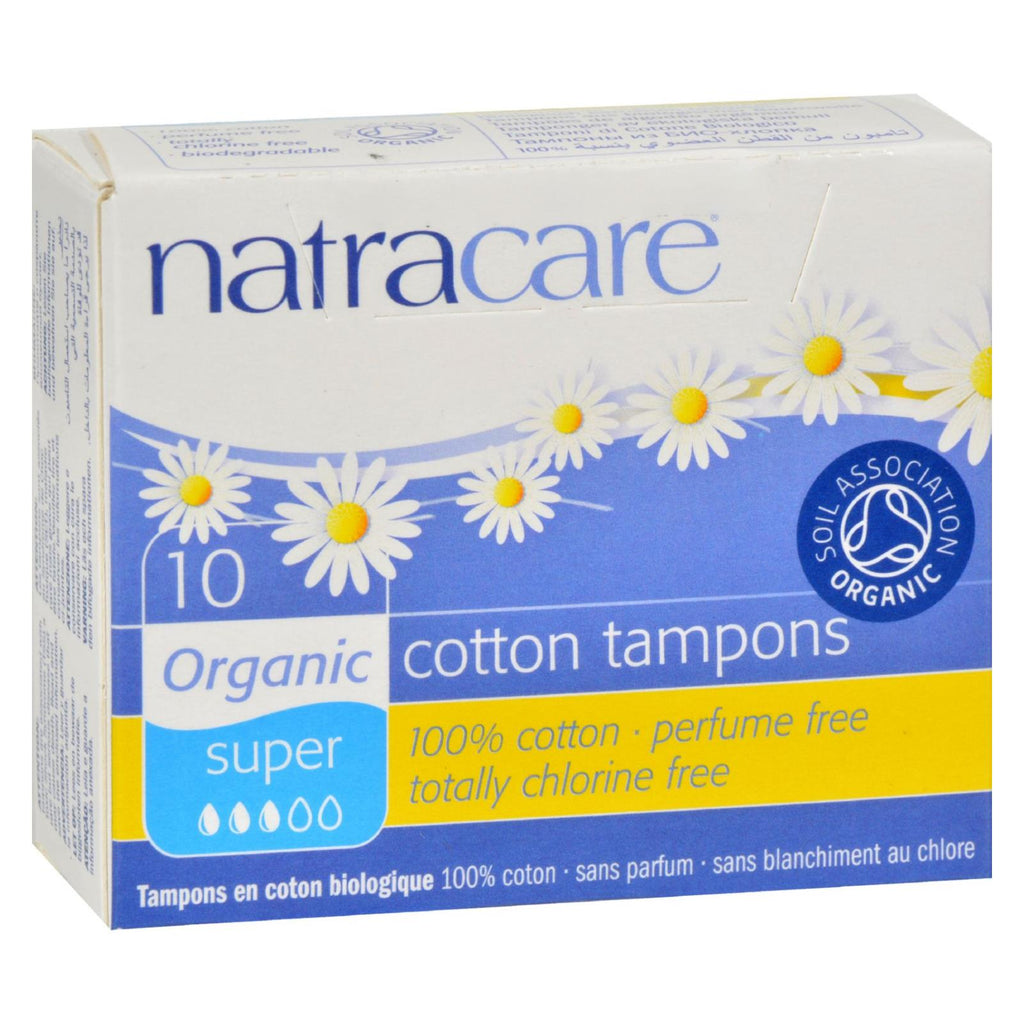 Natracare 100% Organic Cotton Tampons - Super - 10 Pack - Lakehouse Foods