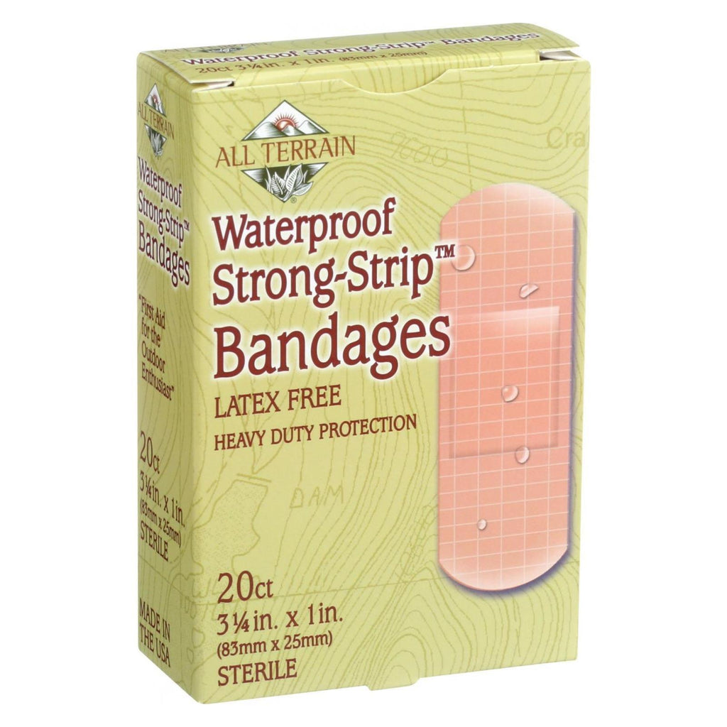 All Terrain - Bandages - Waterproof Strong Strip 1 Inch - 20 Count - Lakehouse Foods