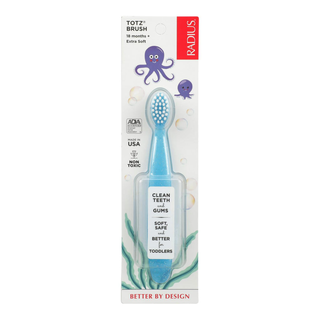 Radius - Totz Toothbrush 18+ Months - Extra Soft - Clear Sparkle - Case Of 6 - Lakehouse Foods