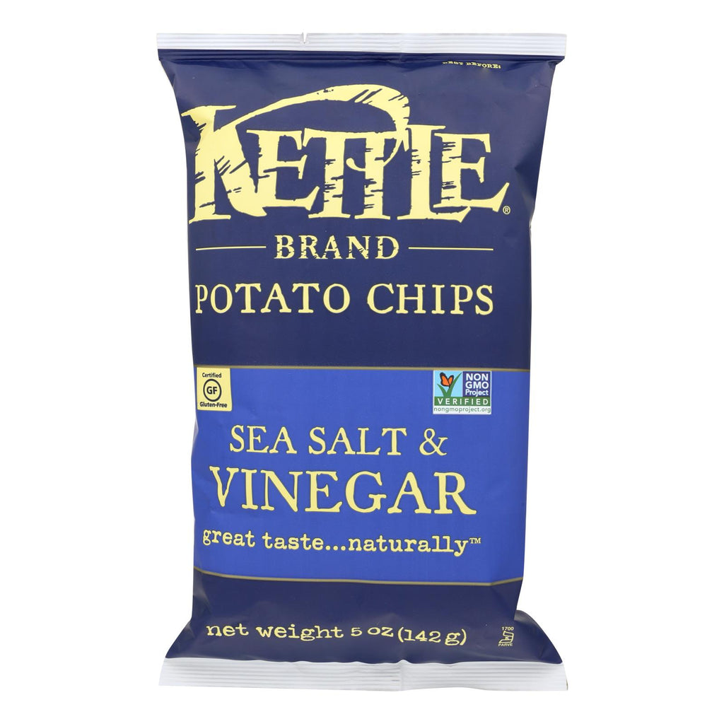 Kettle Brand Potato Chips - Sea Salt And Vinegar - Case Of 15 - 5 Oz. - Lakehouse Foods