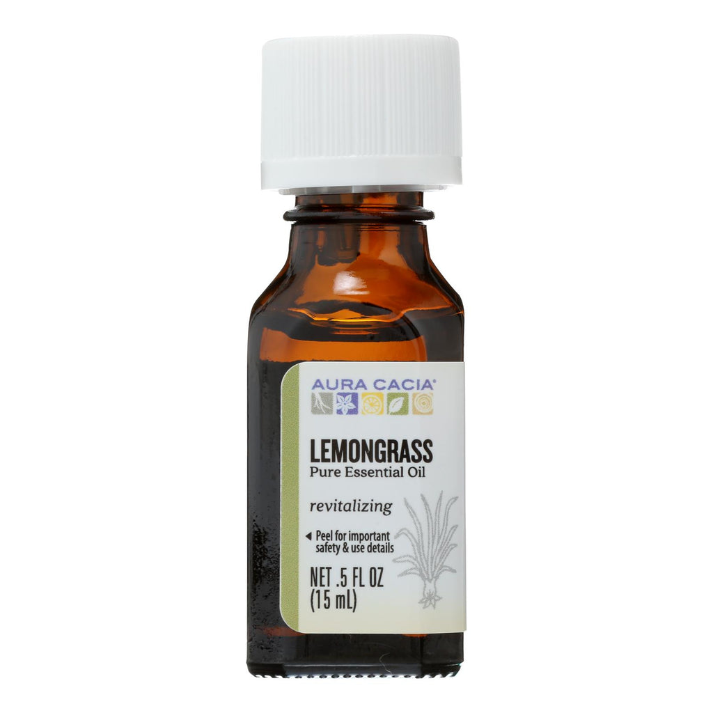 Aura Cacia - Pure Essential Oil Lemongrass - 0.5 Fl Oz - Lakehouse Foods