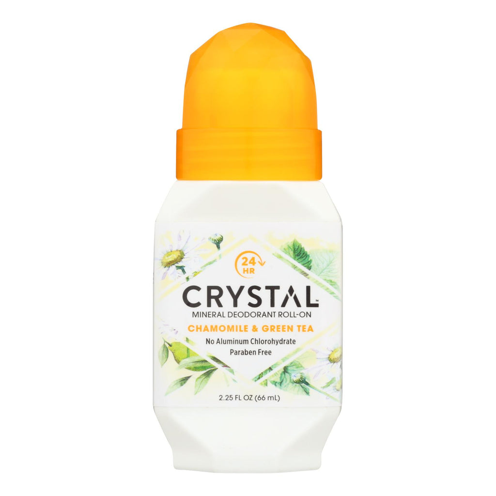 Crystal Essence Mineral Deodorant Roll-on Chamomile And Green Tea - 2.25 Fl Oz - Lakehouse Foods