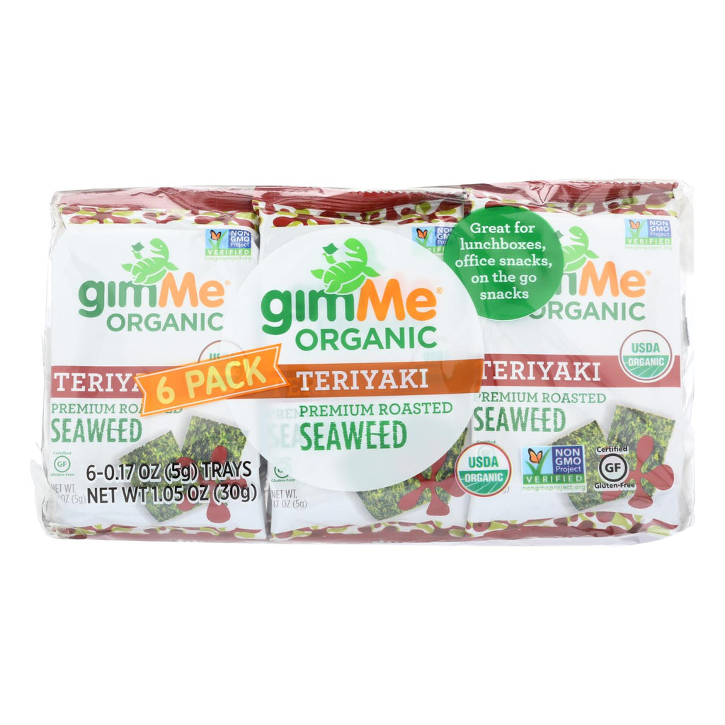 Gimme Seaweed Snacks Organic Seaweed Snack - Teriyaki - Case Of 8 - 6-.17 Oz - Lakehouse Foods