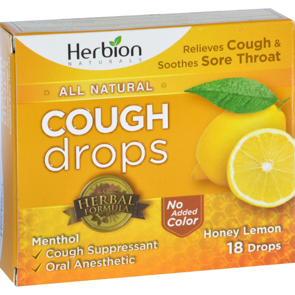 Herbion Naturals Cough Drops - All Natural - Honey Lemon - 18 Drops - Lakehouse Foods