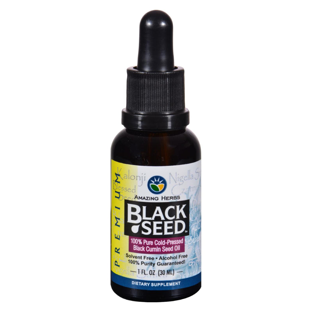 Amazing Herbs - Black Seed Oil - Cold Pressed - Premium - 1 Fl Oz - Lakehouse Foods