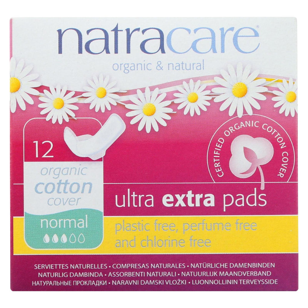 Natracare Ultra Extra Pads W-wings - Normal -  12 Count - Lakehouse Foods
