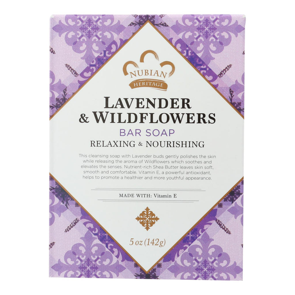 Nubian Heritage Bar Soap Lavender And Wildflowers - 5 Oz - Lakehouse Foods