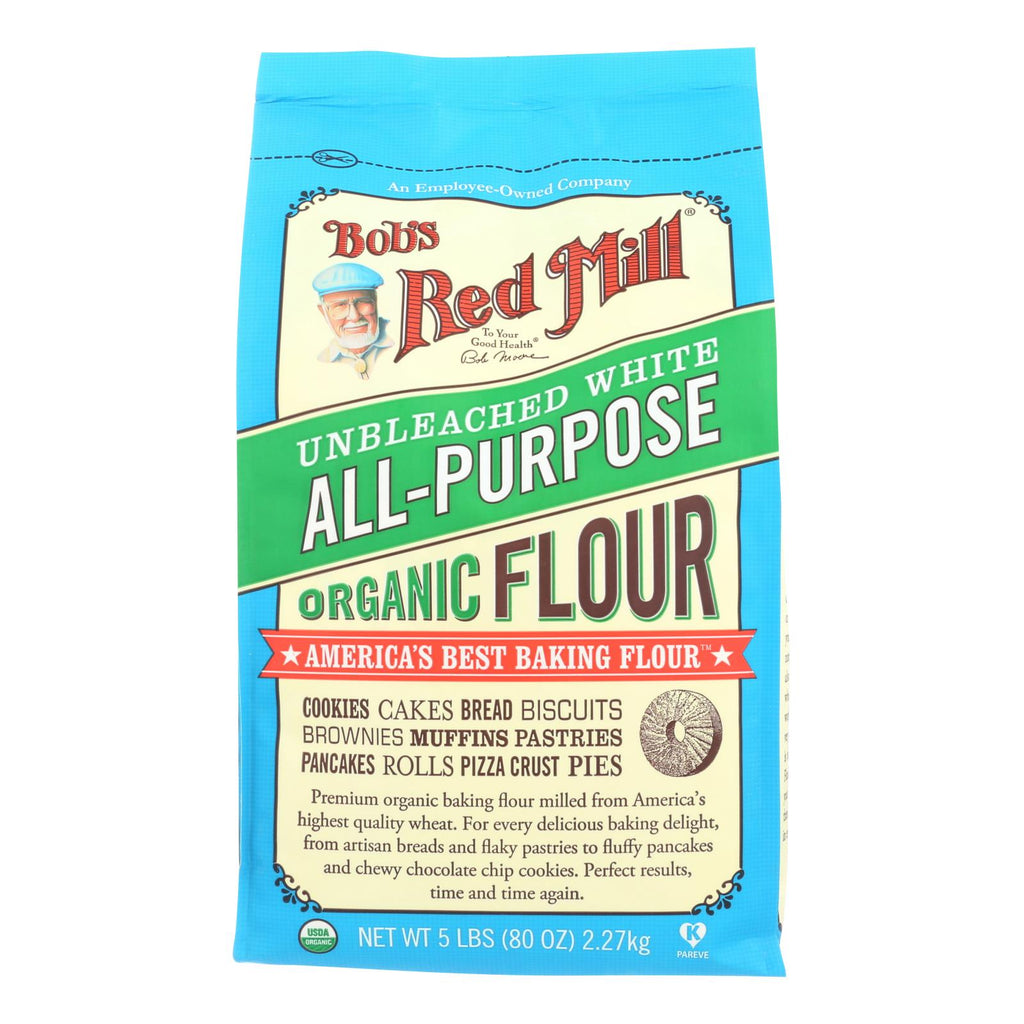 Bob's Red Mill - Organic Unbleached White All-purpose Flour - 5 Lb - Case Of 4 - Lakehouse Foods