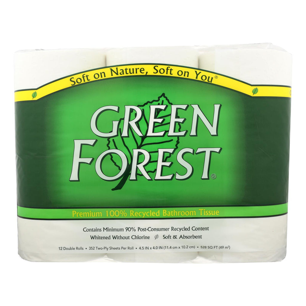 Green Forest Bathroom Tissue - Double Roll 2 Ply - Case Of 4 - 12 - Lakehouse Foods