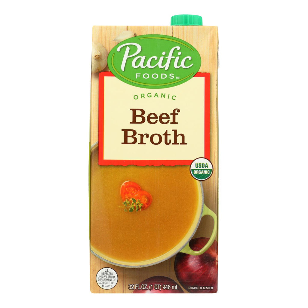 Pacific Natural Foods Beef Broth - Case Of 12 - 32 Fl Oz. - Lakehouse Foods