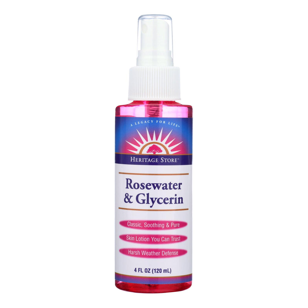 Heritage Products Rosewater And Glycerin Spray - 4 Fl Oz - Lakehouse Foods