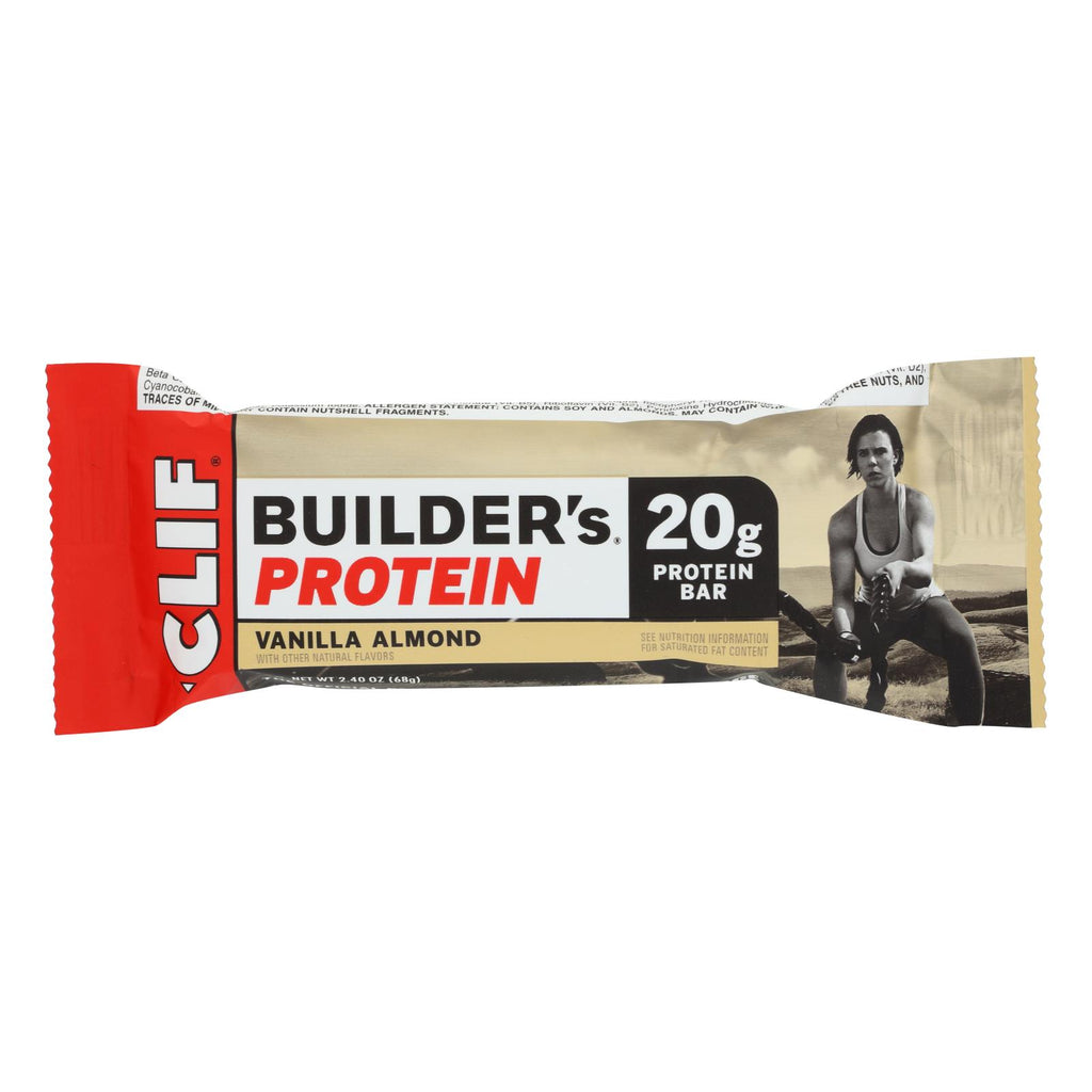 Clif Bar Builder Bar - Vanilla Almond - Case Of 12 - 2.4 Oz - Lakehouse Foods