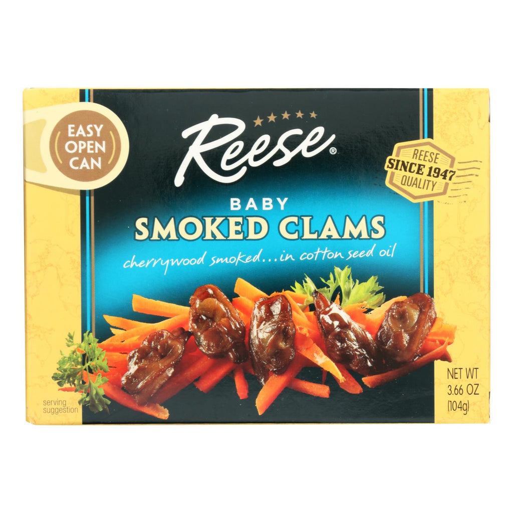 Reese Baby Clams - Smoked - 3.66 Oz - Case Of 10 - Lakehouse Foods