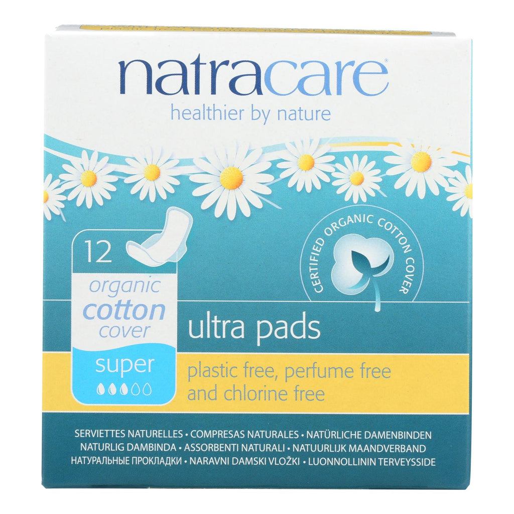 Natracare Natural Ultra Pads W-wings Super W-organic Cotton Cover  - 12 Pack - Lakehouse Foods