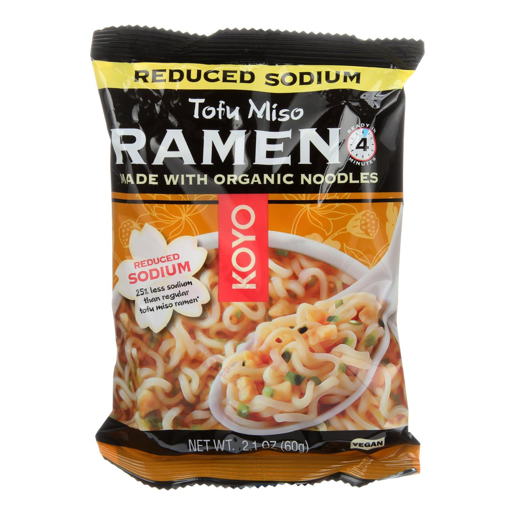 Koyo Tofu Miso Reduced Sodium Ramen - Case Of 12 - 2.1 Oz - Lakehouse Foods