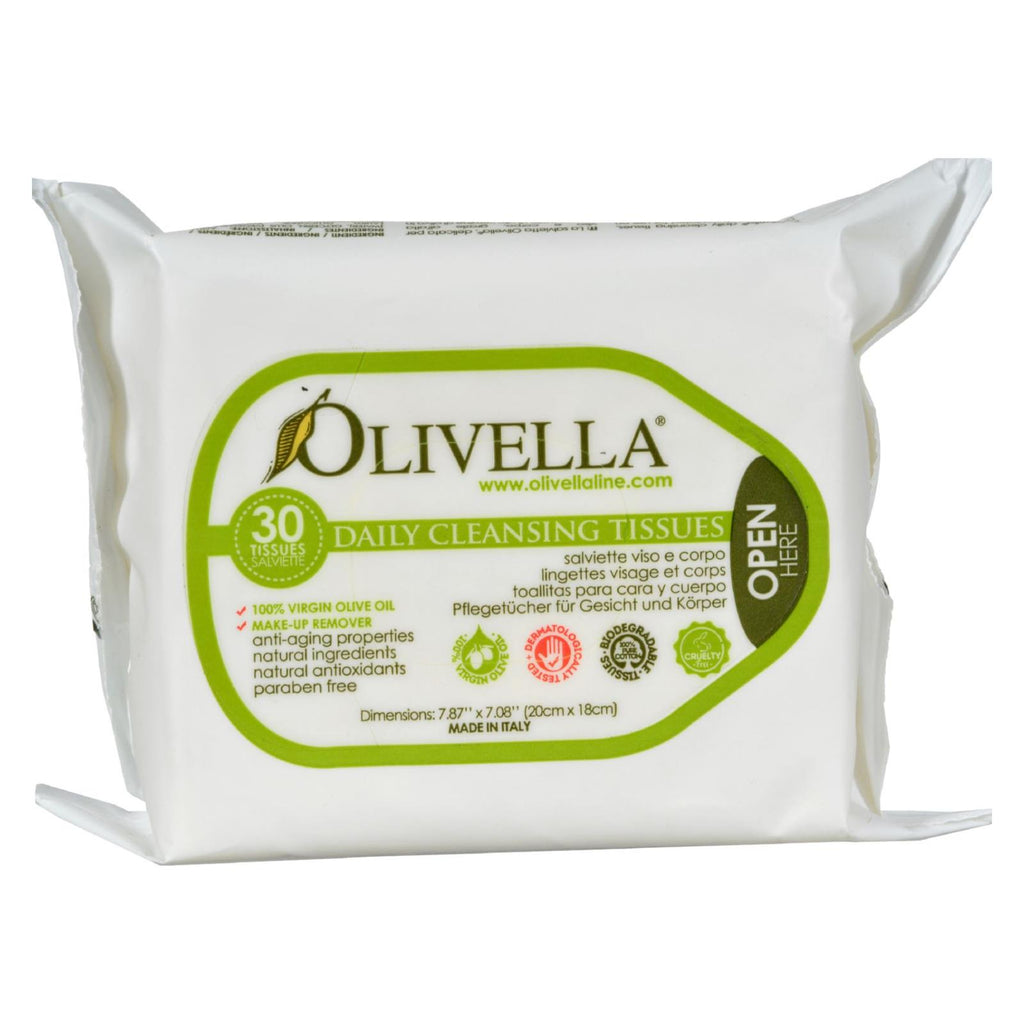 Olivella Daily Facial Cleansing Tissues - 30 Tissues - Lakehouse Foods
