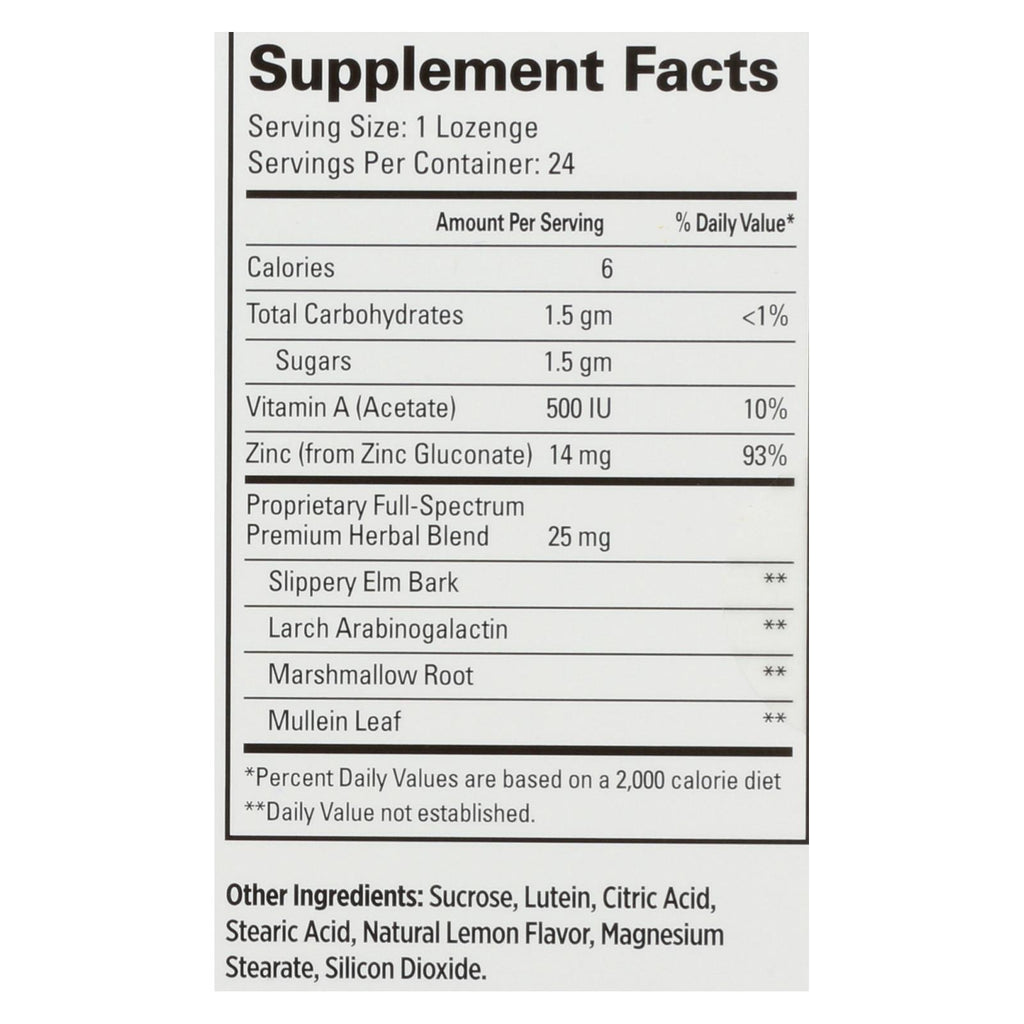 Quantum Therazinc Cold Season Plus Lozenges Lemon - 14 Mg - 24 Lozenges - Lakehouse Foods