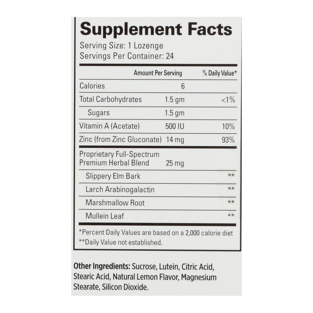 Quantum Therazinc Cold Season Plus Lozenges Lemon - 14 Mg - 24 Lozenges - Lakehouse Foods