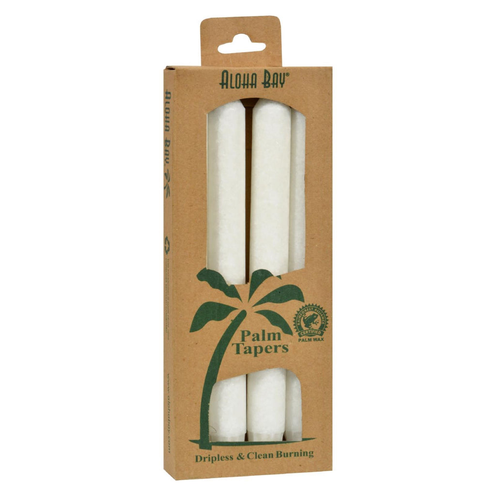 Aloha Bay - Palm Tapers - White - 4 Candles - Lakehouse Foods