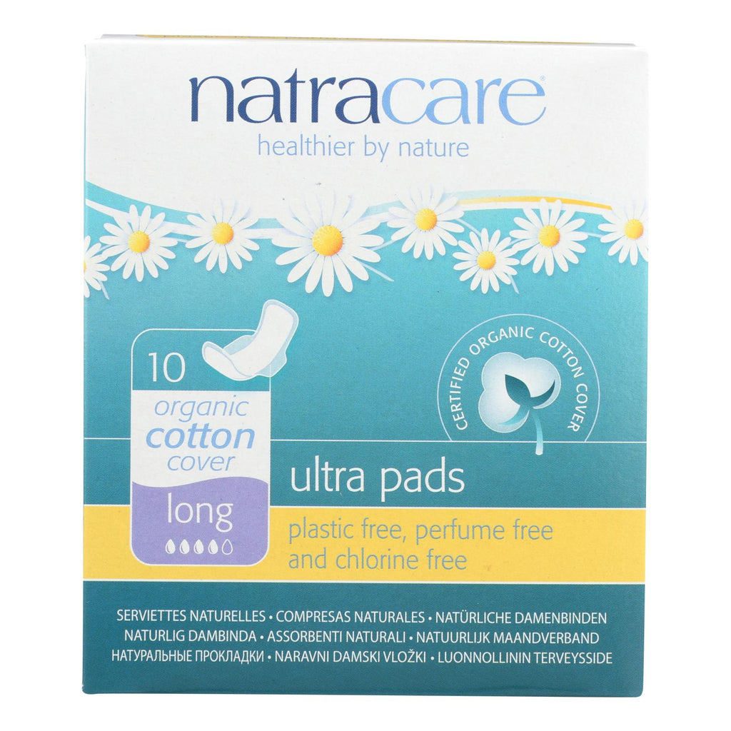 Natracare Natural Uitra Pads W-wings - Long W-organic Cotton Cover - 10 Pack - Lakehouse Foods