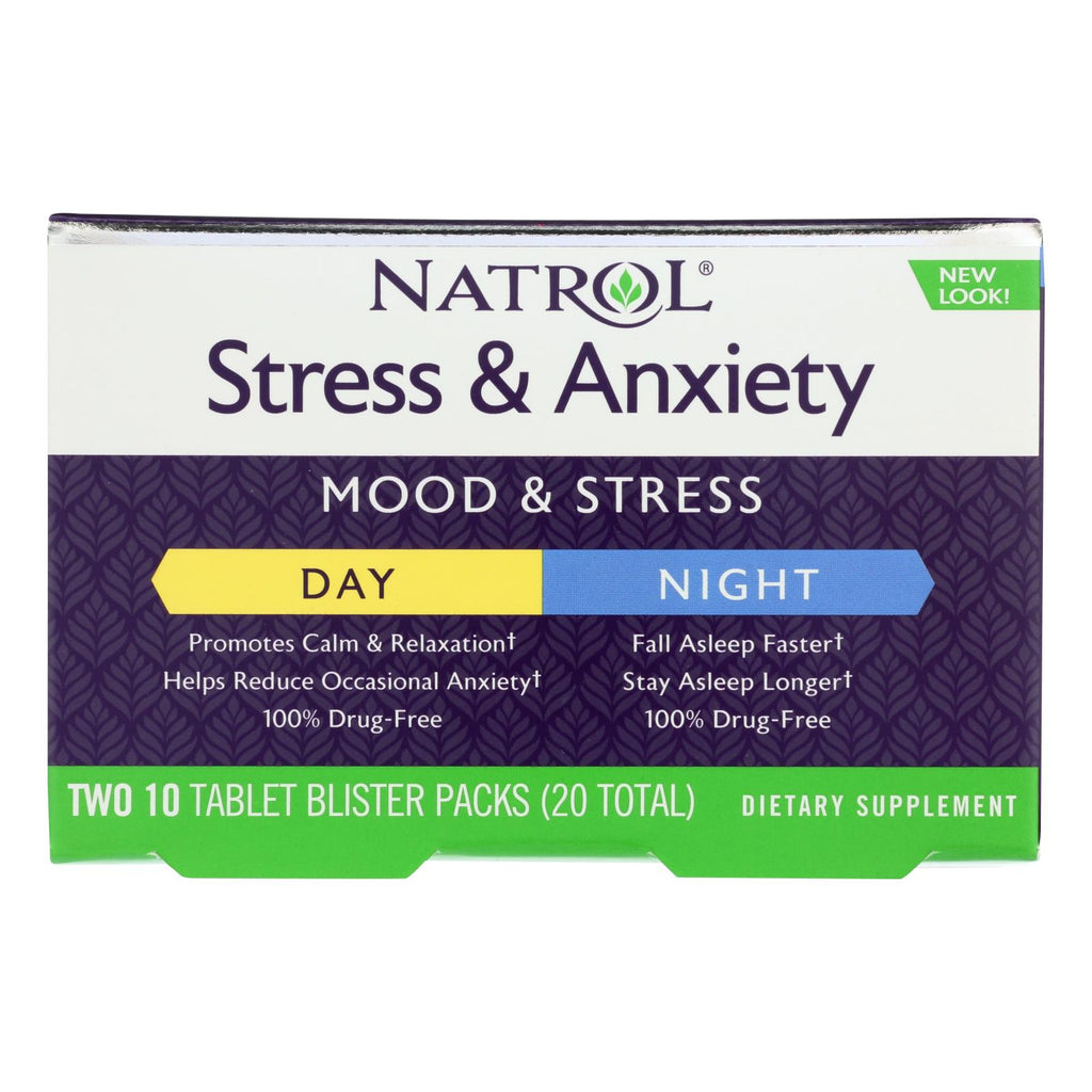 Natrol Stress Anxiety Day And Nite Formula - 20 Tablets - Lakehouse Foods