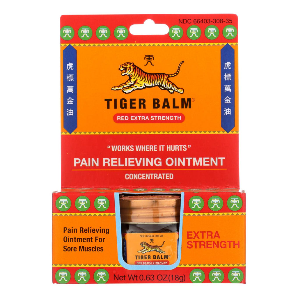 Tiger Balm Extra Strength Pain Relieving Ointment - 0.63 Oz - Case Of 6 - Lakehouse Foods