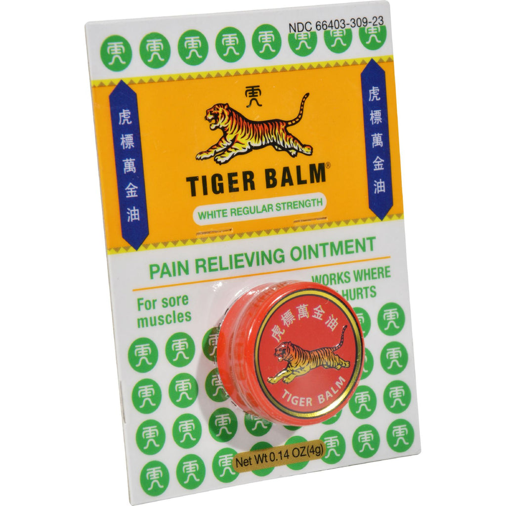 Tiger Balm Pain Relieving Ointment - White Regular Strength - .14 Oz - Lakehouse Foods