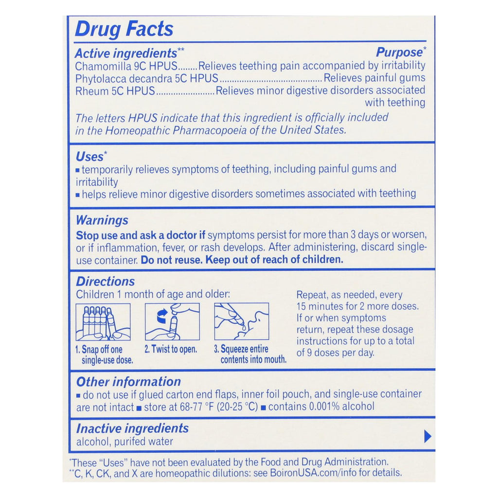 Boiron - Tethng Rlf Camlia 15 Dose - 1 Each - 15 Dose - Lakehouse Foods