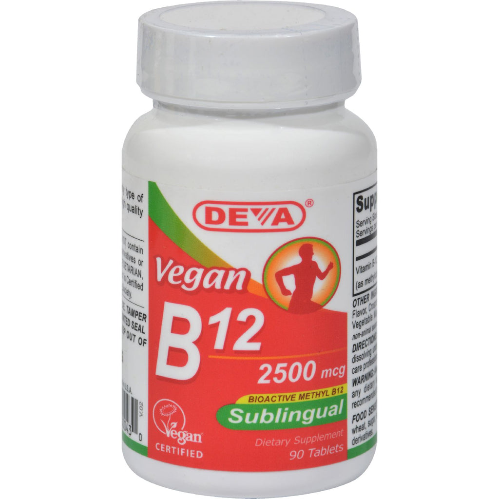 Deva Vegan Vitamins - Sublingual B-12 2500mcg - 90 Tablets - Lakehouse Foods