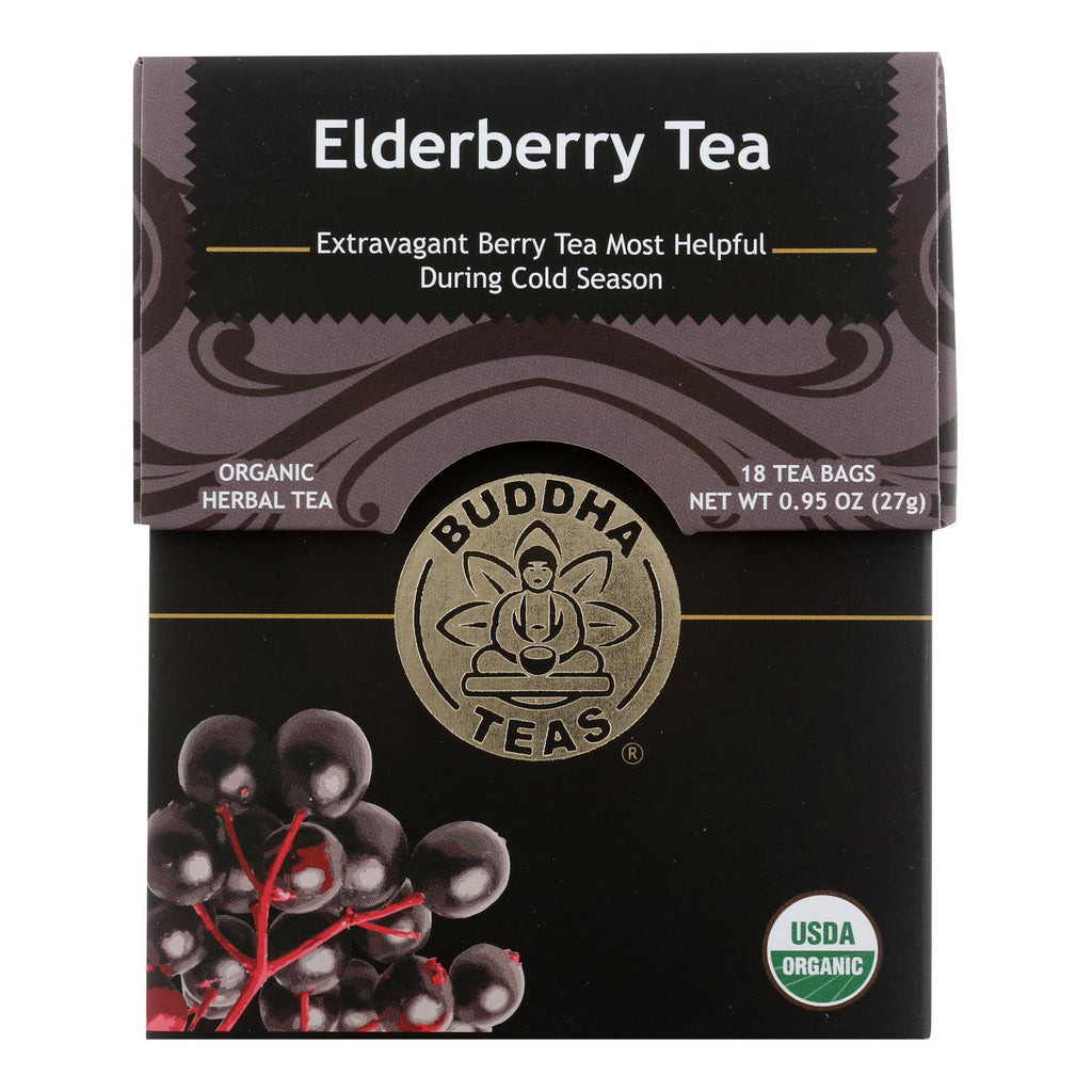 Buddha Teas - Organic Tea - Elderberry - Case Of 6 - 18 Count - Lakehouse Foods