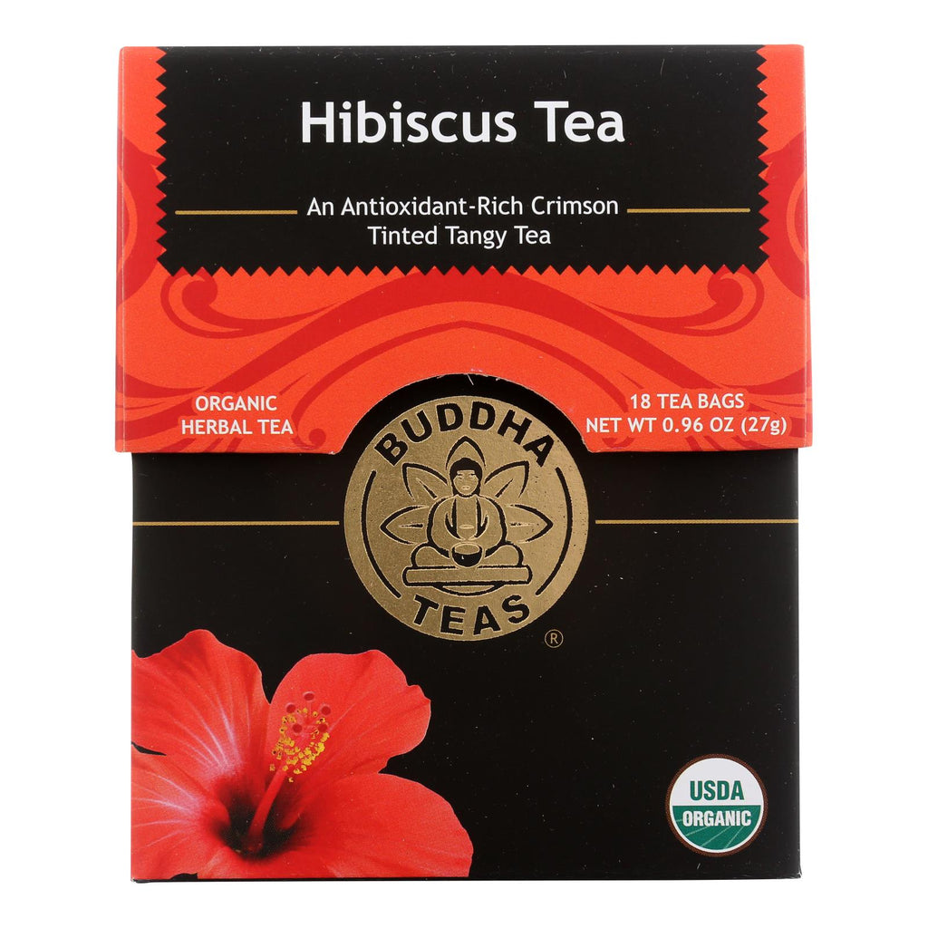 Buddha Teas - Organic Tea - Hibiscus - Case Of 6 - 18 Count - Lakehouse Foods